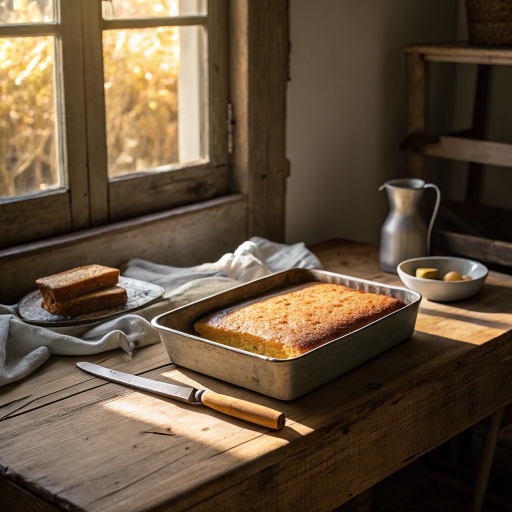 easy homemade kefir sheet cake on table
