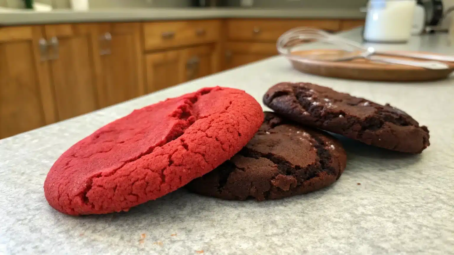 What is the difference between red velvet and chocolate cookies?