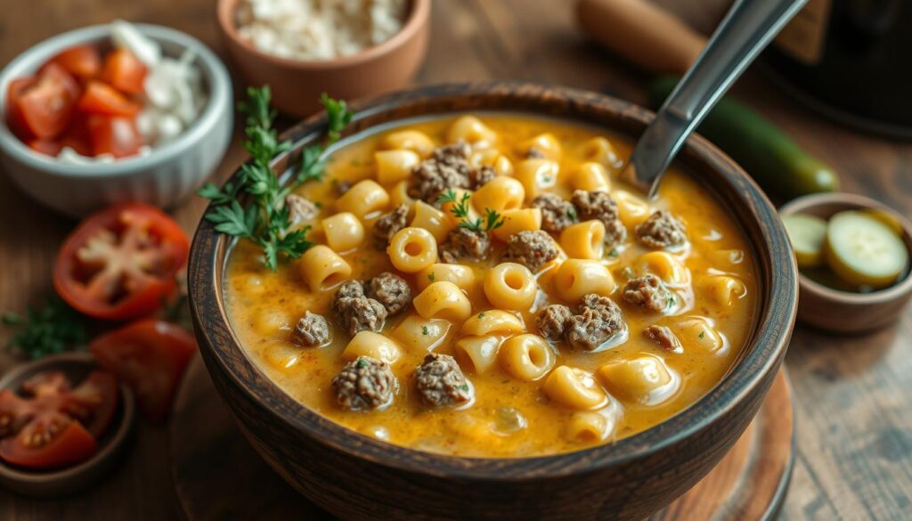 Cheeseburger Macaroni Soup