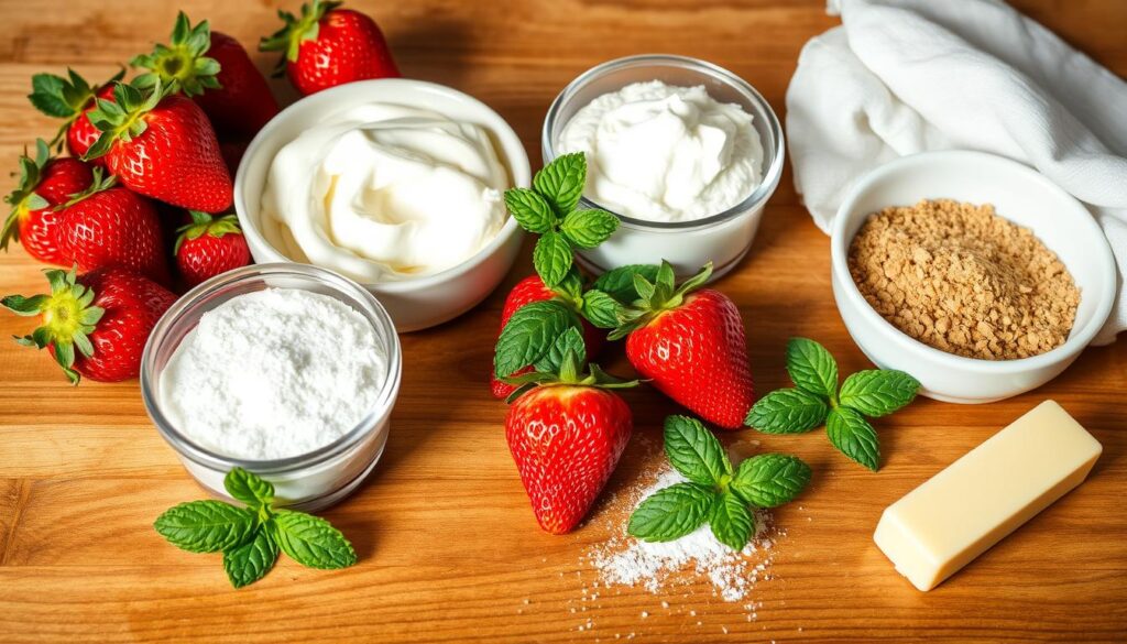 strawberries and cream cheesecake