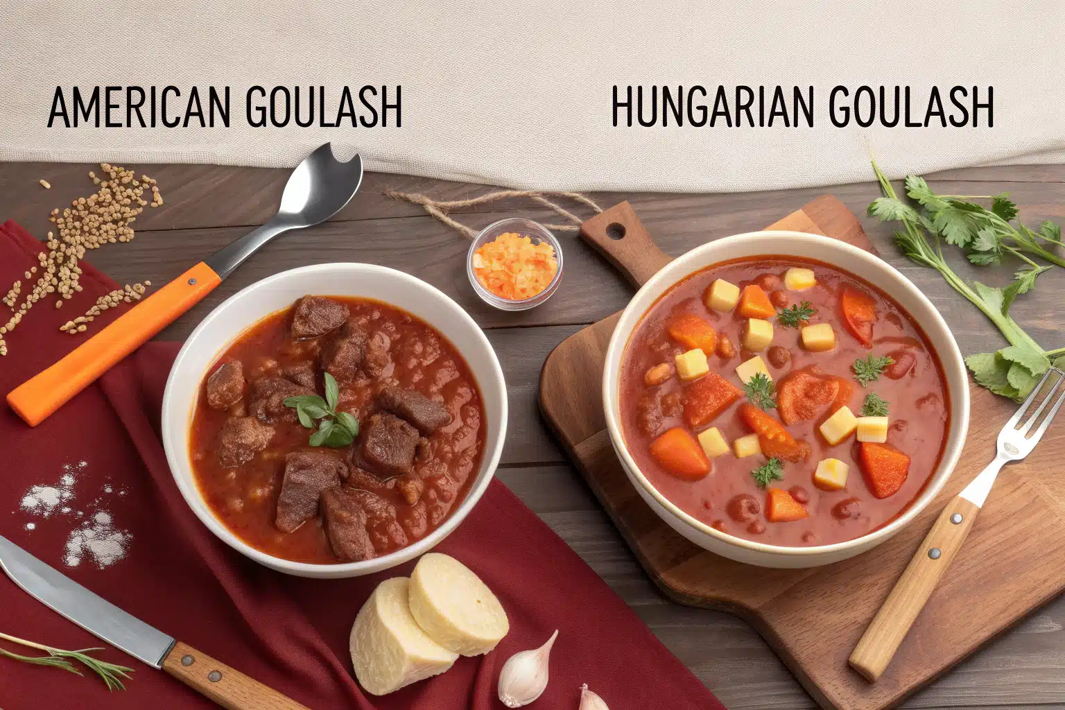 difference between Hungarian and American goulash