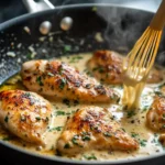 Crispy Parmesan Chicken with a Rich Garlic Sauce – Easy Dinner Idea!