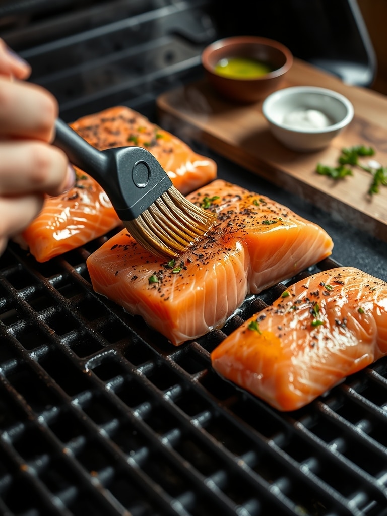grilled salmon recipe - cooking process