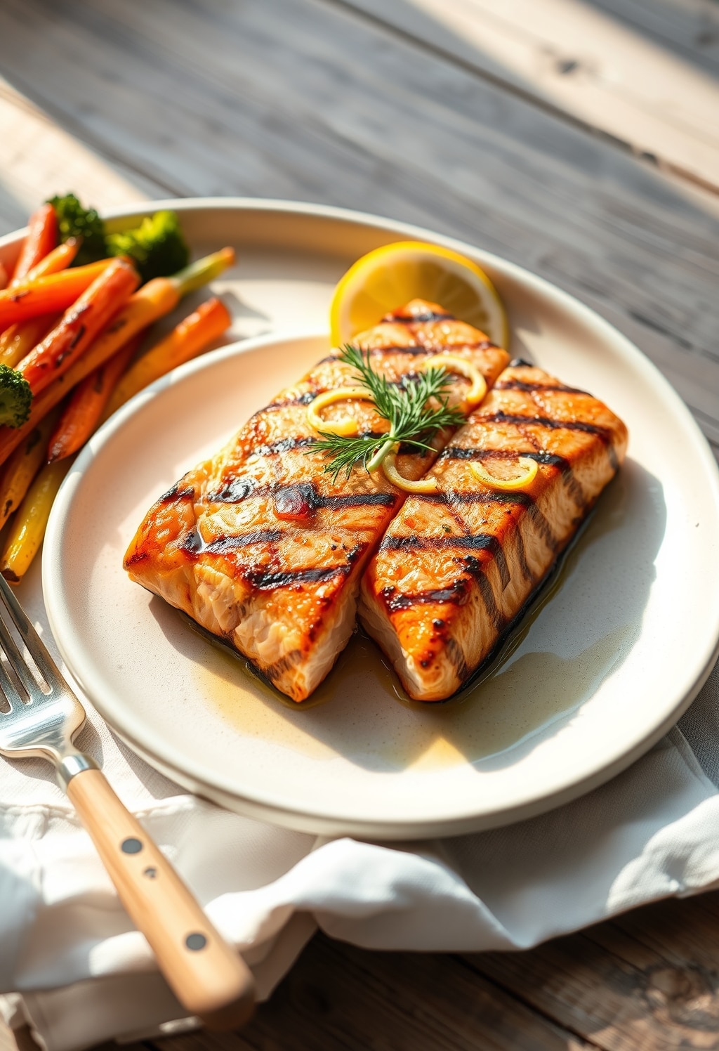 grilled salmon recipe - finished dish presentation
