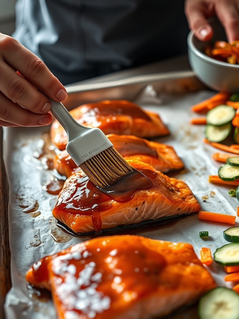salmon bowls recipe - cooking process