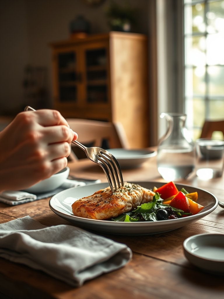 healthy salmon dinner - serving suggestion