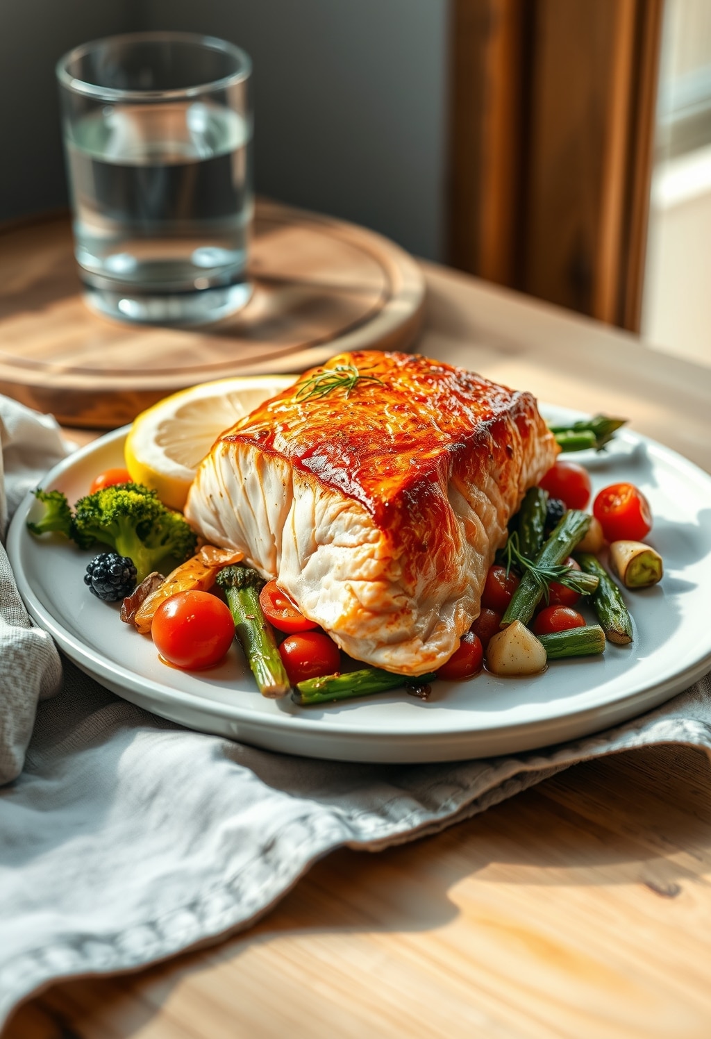 healthy salmon dinner