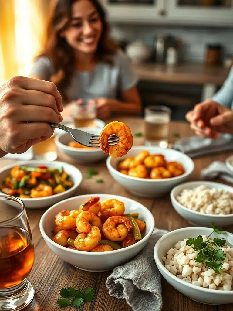 honey garlic shrimp - serving suggestion