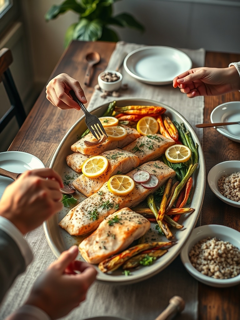 lemon garlic salmon - serving suggestion
