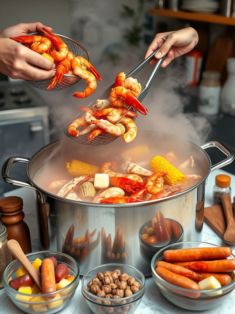 seafood boil recipe - cooking process