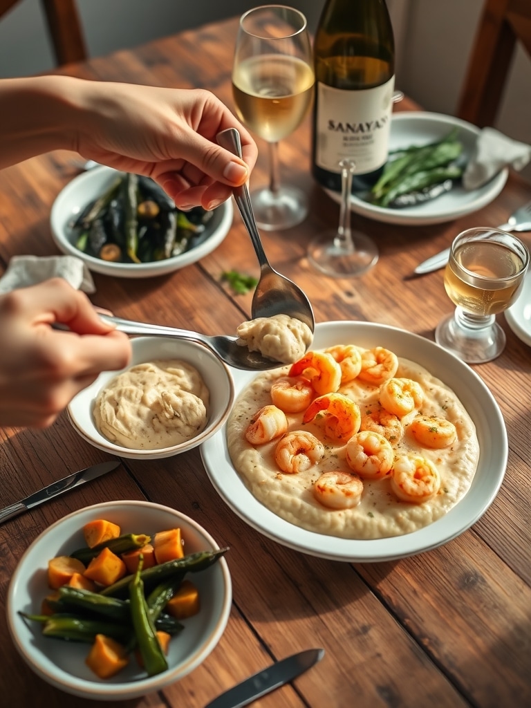 shrimp and grits - serving suggestion
