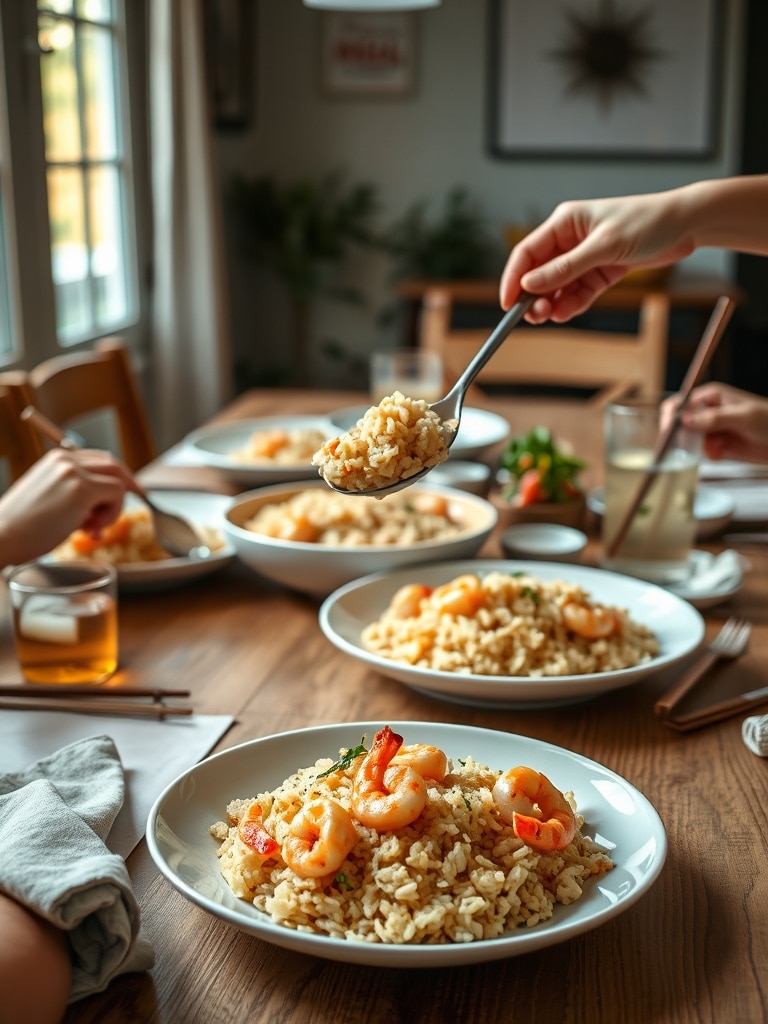 shrimp fried rice - serving suggestion