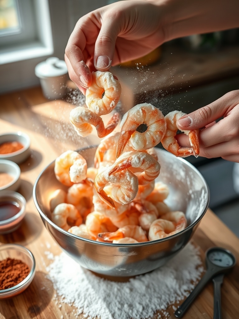 shrimp tacos - cooking process