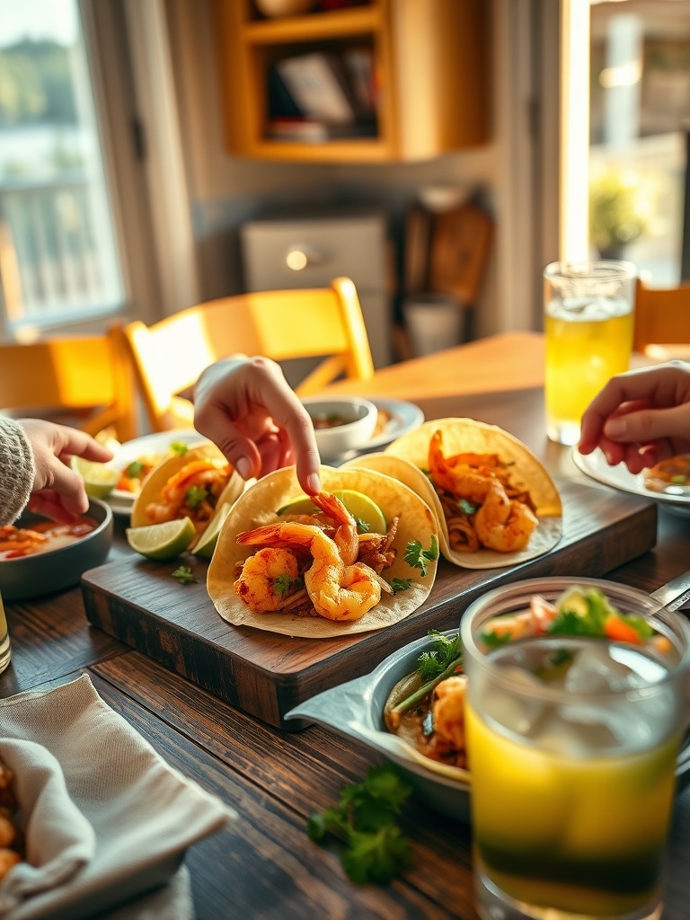 shrimp tacos - serving suggestion